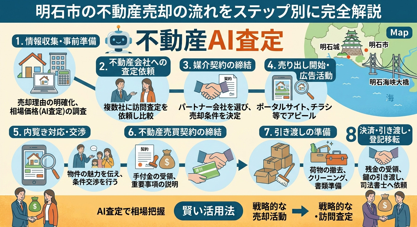 初めてでも安心！明石市の不動産売却の流れを全10ステップでわかりやすく解説の画像