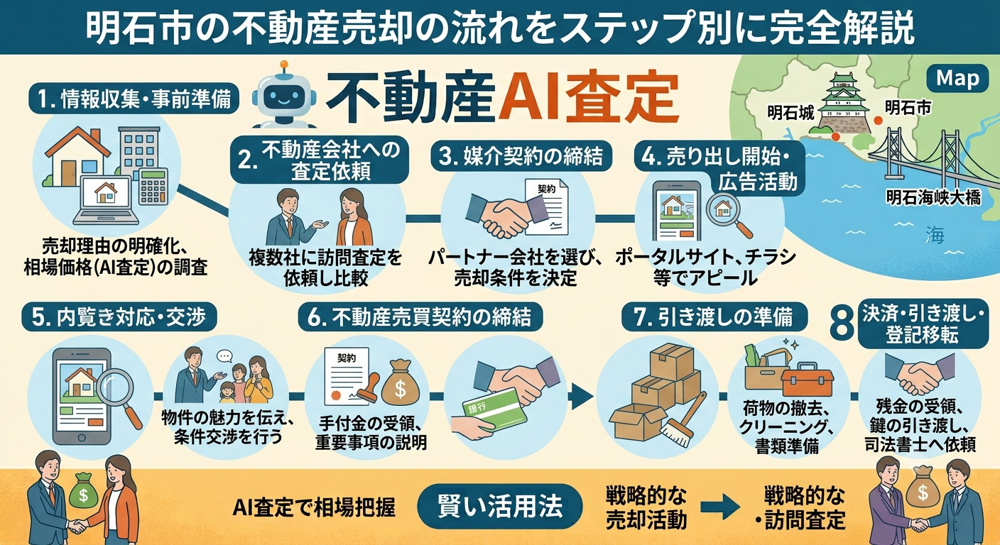 初めてでも安心！明石市の不動産売却の流れを全10ステップでわかりやすく解説の画像