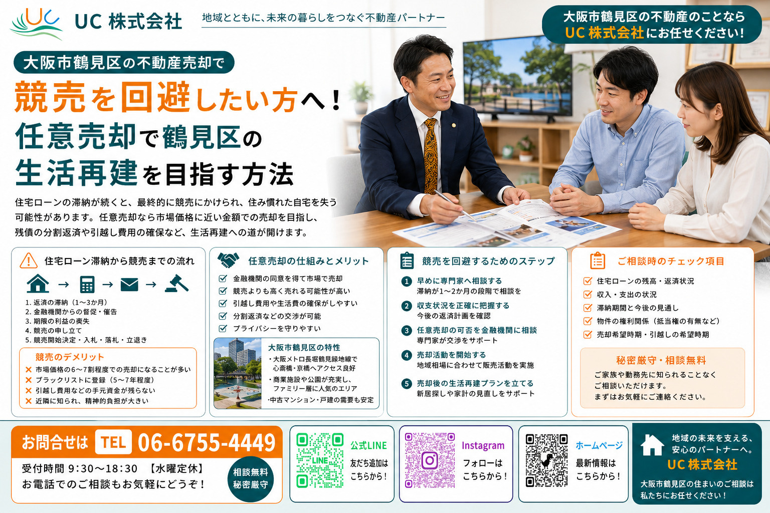 大阪市鶴見区の不動産売却で競売を回避したい方へ!任意売却で鶴見区の生活再建を目指す方法の画像