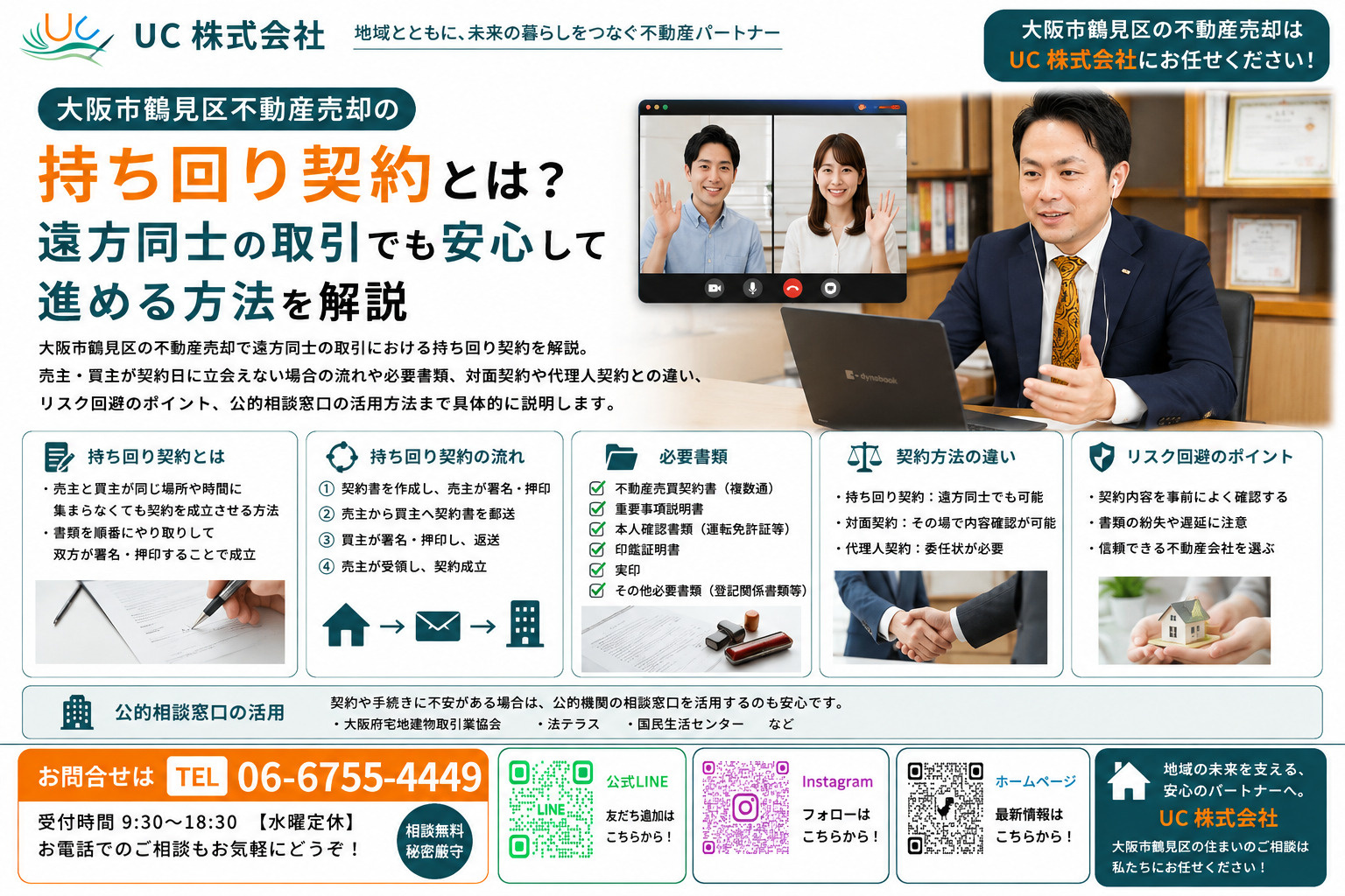 大阪市鶴見区不動産売却の持ち回り契約とは?遠方同士の取引でも安心して進める方法を解説の画像