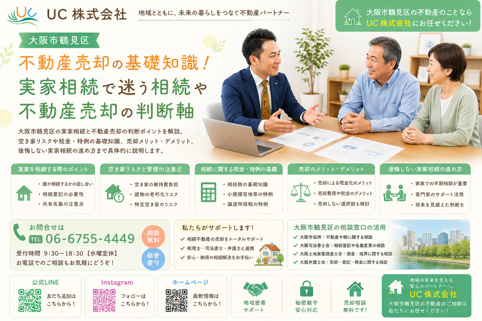 大阪市鶴見区不動産売却の基礎知識！実家相続で迷う相続や不動産売却の判断軸の画像