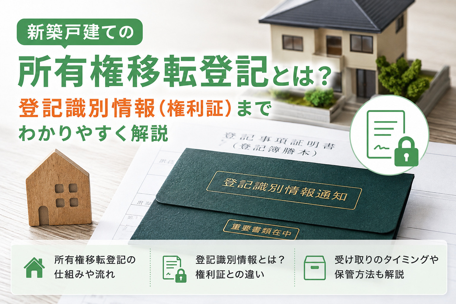 新築戸建ての所有権移転登記とは？登記識別情報（権利証）までわかりやすく解説の画像