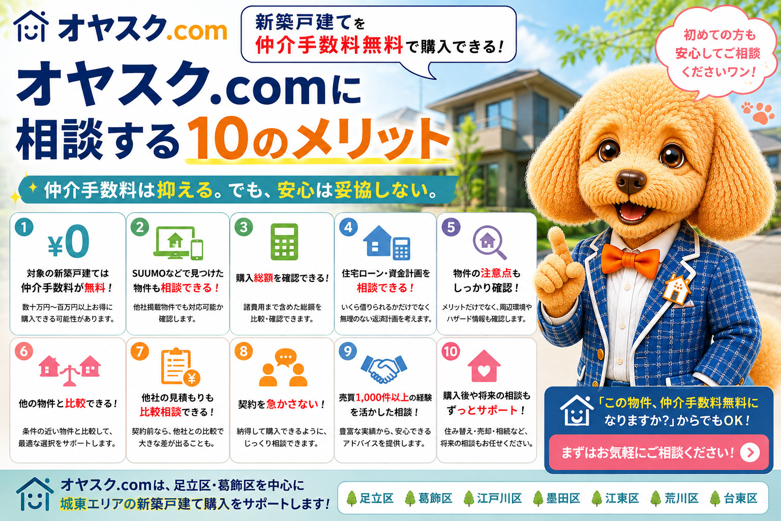 オヤスク.comに新築戸建て購入を相談する仲介手数料無料や住宅ローン、購入総額比較など10のメリット
