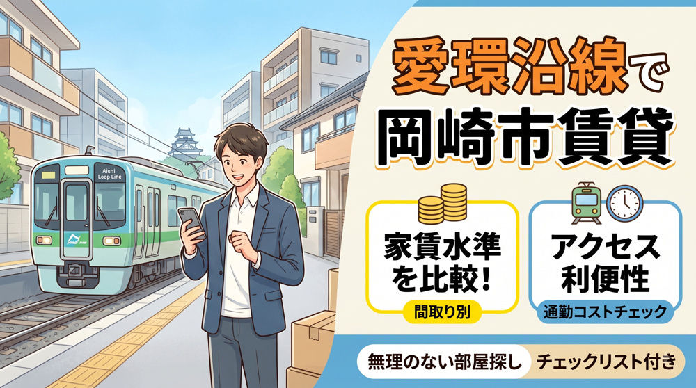 愛知環状鉄道沿線で岡崎市の賃貸探し！家賃相場とアクセスを比較して検討する方法の画像
