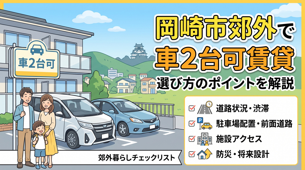 岡崎市郊外で暮らすなら要チェック！車2台可の賃貸物件選びのポイントを解説の画像