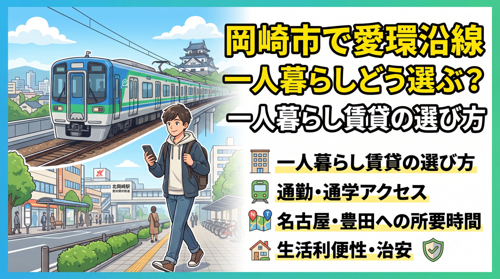 岡崎市で愛環沿線の一人暮らしはどう選ぶ？賃貸と通勤通学アクセスのポイント解説の画像