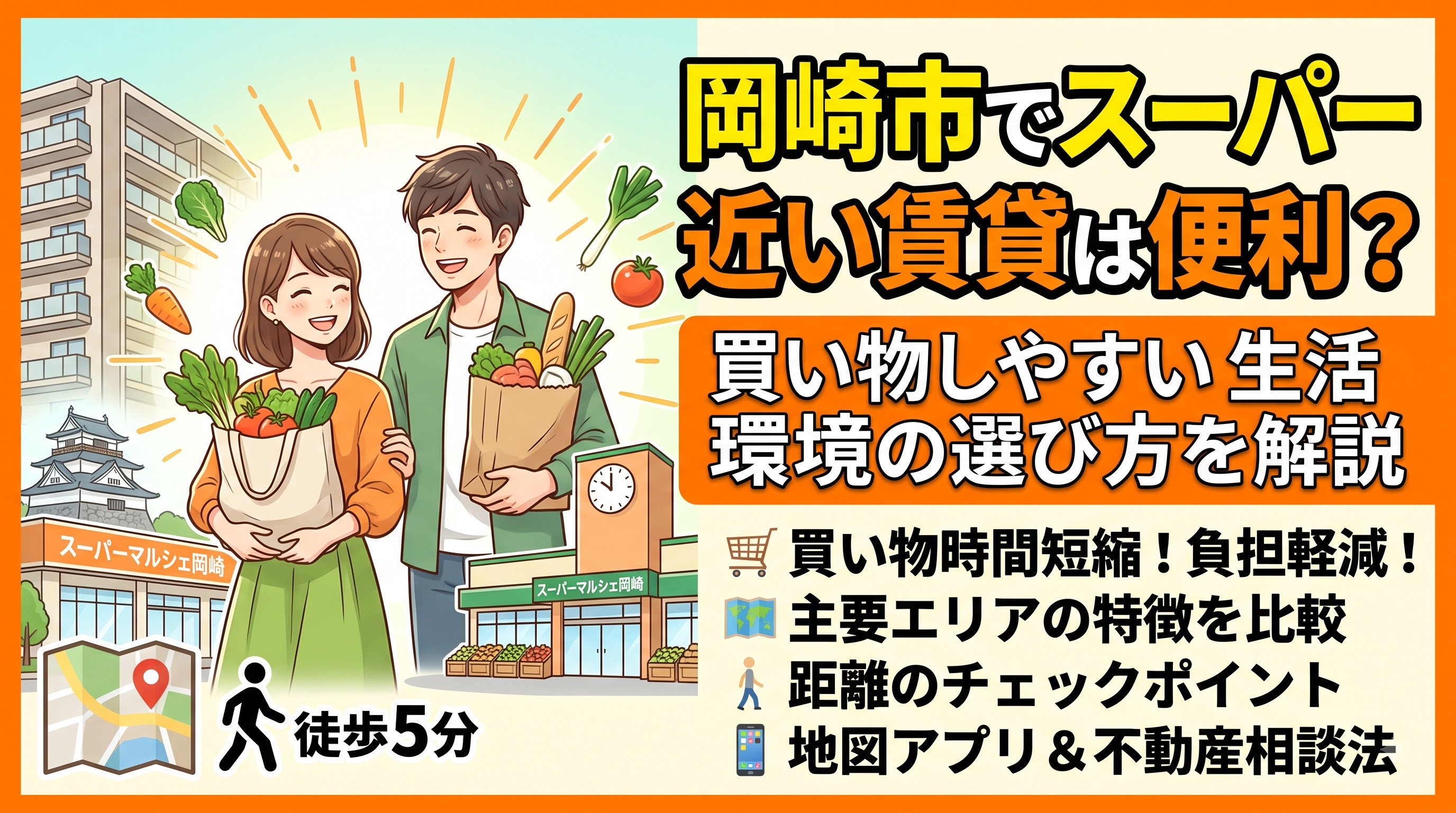 岡崎市でスーパー近い賃貸は便利？買い物しやすい生活環境の選び方を解説の画像