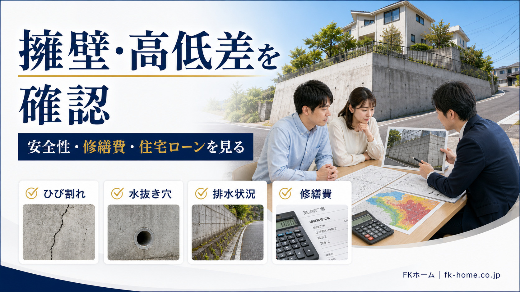 中古戸建て購入で擁壁・高低差は大丈夫？安全性・修繕費・住宅ローンの確認ポイントの画像