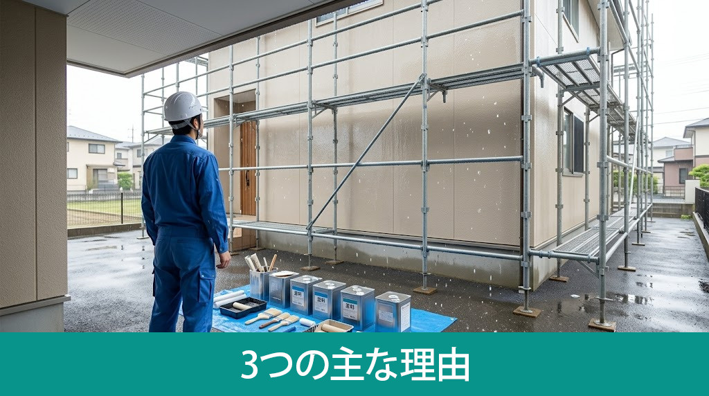 悪天候で塗装工事の工期が延びる3つの主な理由