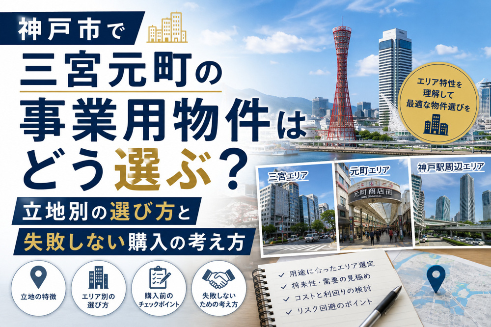 神戸市で三宮元町の事業用物件はどう選ぶ？立地別の選び方と失敗しない購入の考え方の画像