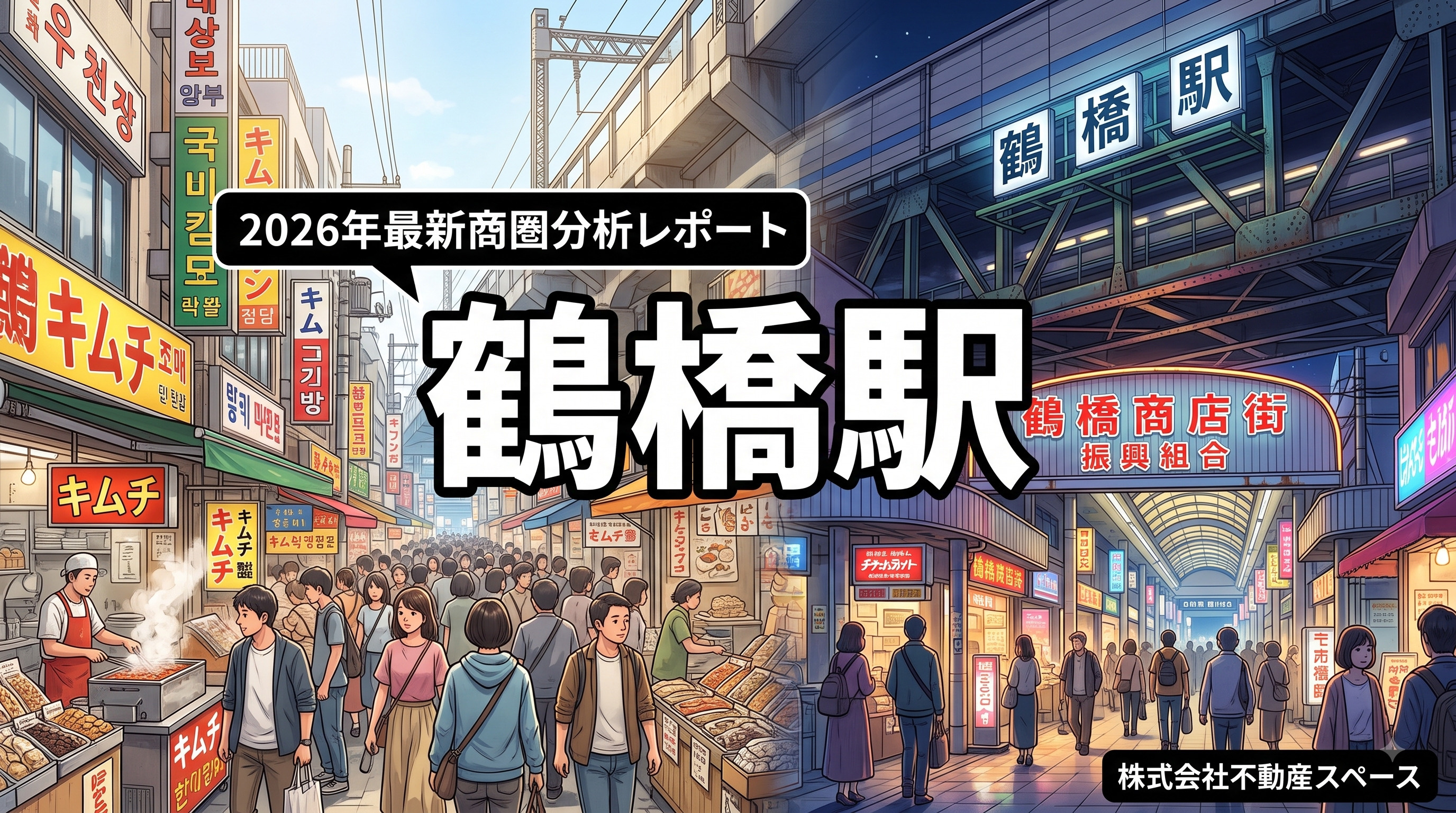 鶴橋駅の飲食店出店ポテンシャルを徹底分析｜西日本最大級コリアタウンの商圏データと賃料相場【2026年最新】の画像