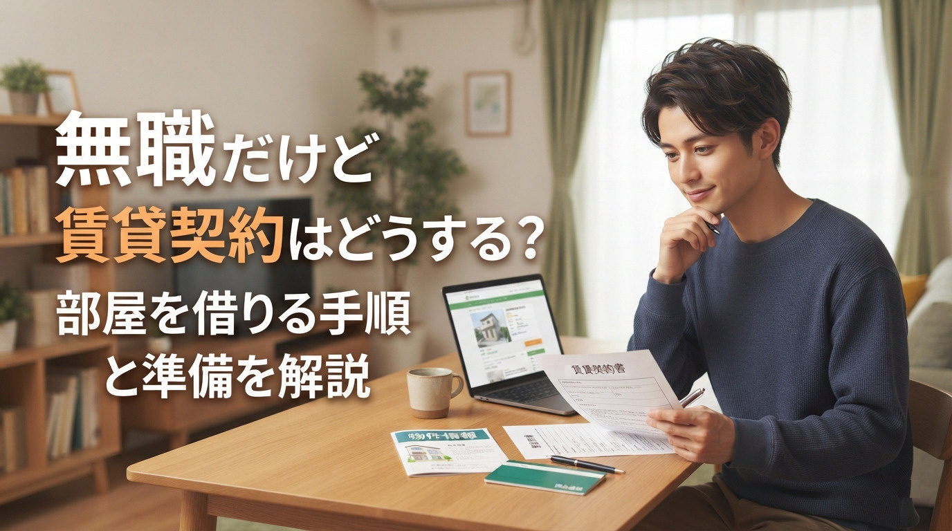 無職だけど賃貸契約はどうする？部屋を借りる手順と準備を解説の画像