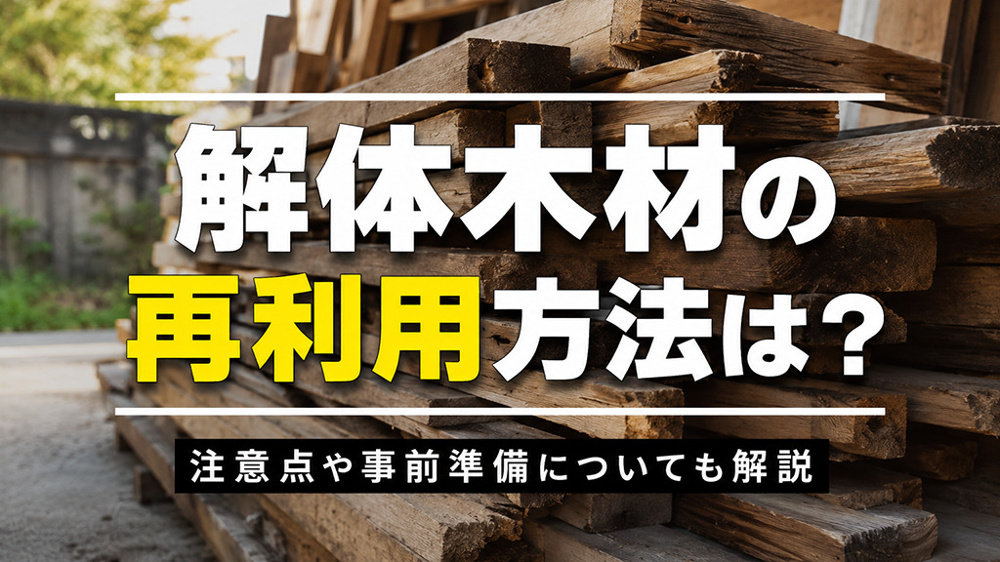 解体木材の再利用方法は？注意点や事前準備についても解説の画像