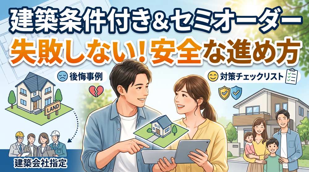 建築条件付き土地でセミオーダー住宅を検討中の方へ！よくある後悔と事例から安全な進め方を解説の画像
