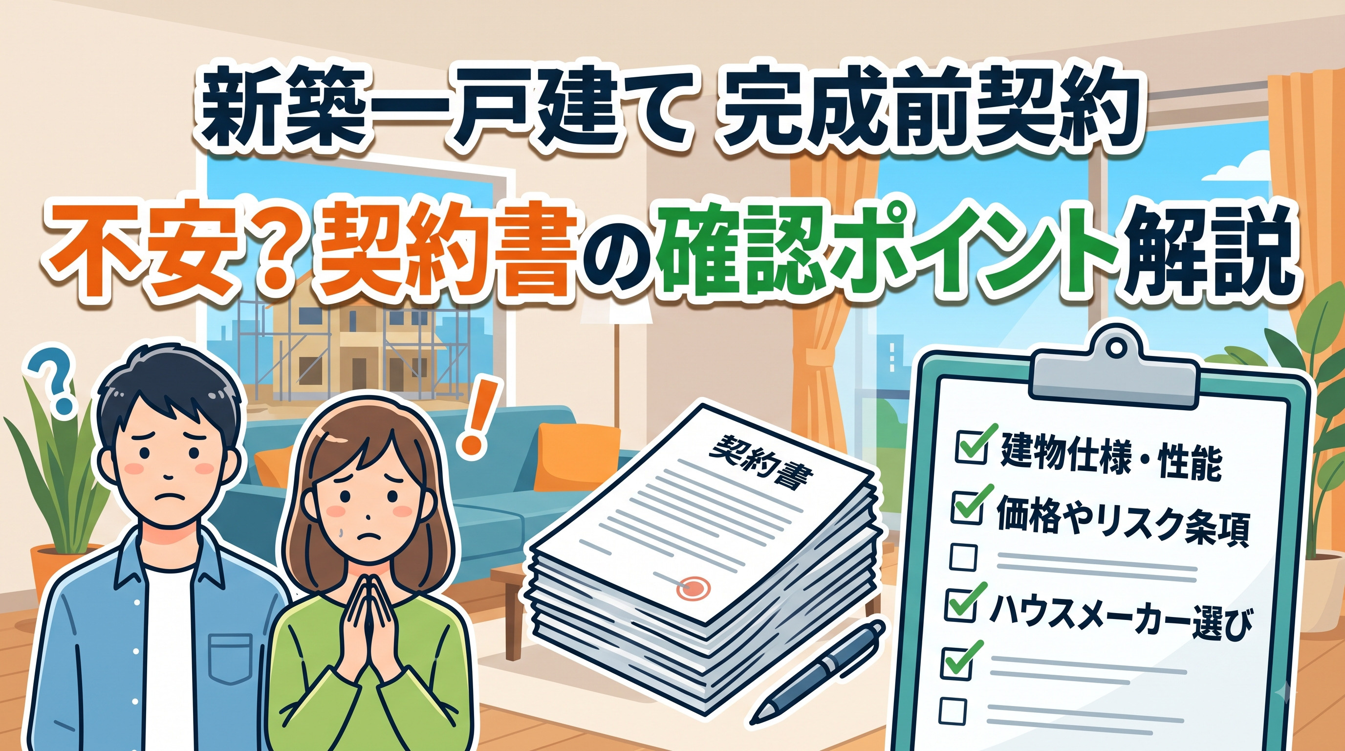 新築一戸建ての完成前契約は不安?契約書の確認ポイントを解説の画像