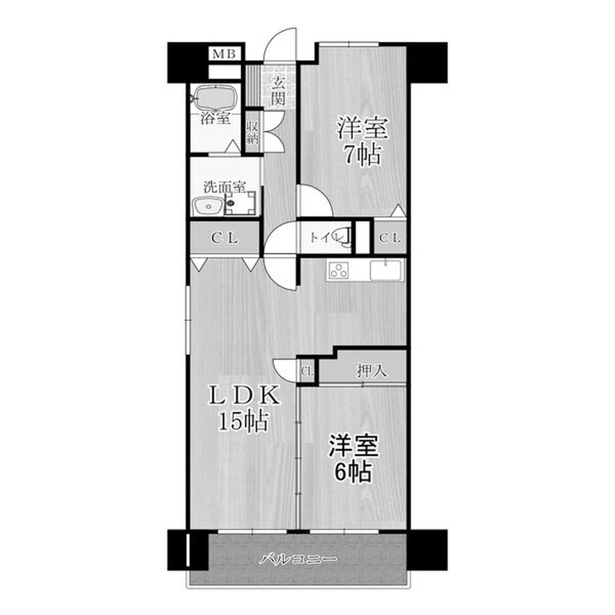 東部市場前レジデンス402 間取り図