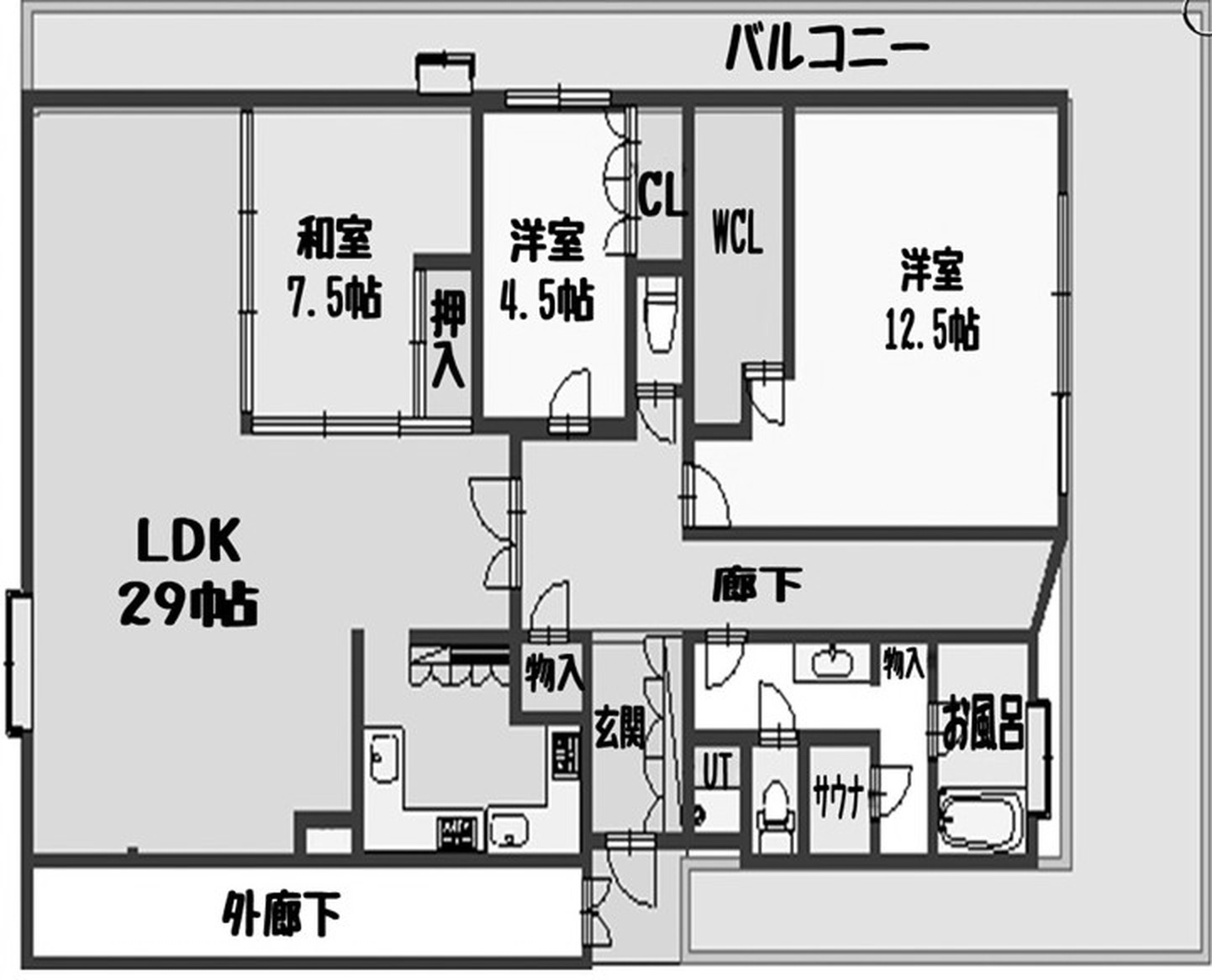 セントラルマンション太平1001 間取り図