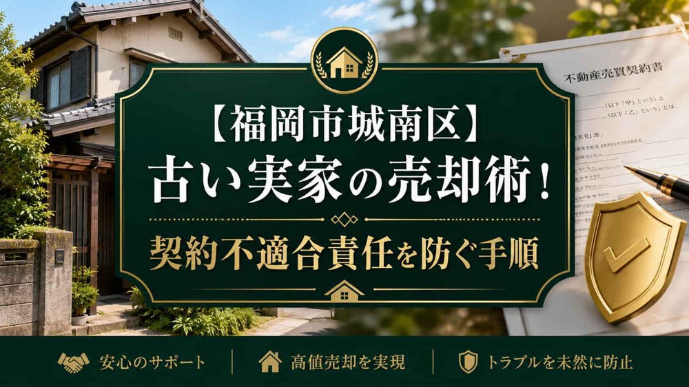 【福岡市城南区】古い実家の売却術！契約不適合責任を防ぐ手順の画像