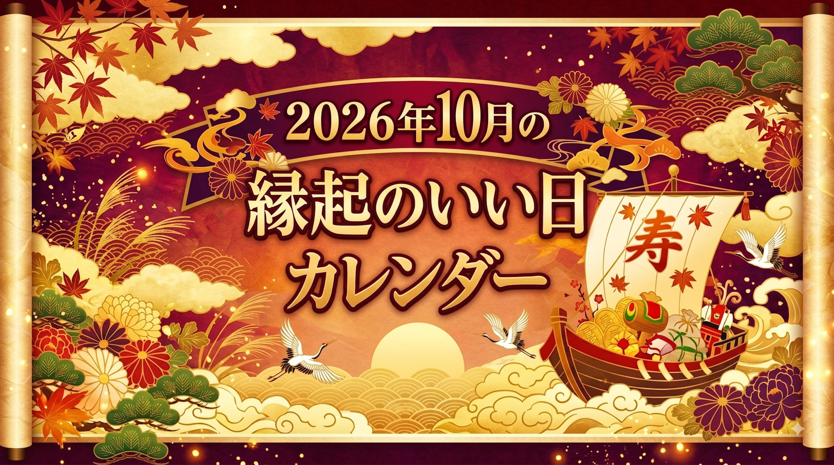 2026年10月の縁起のいい日カレンダーの画像