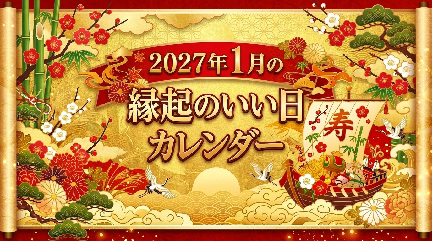 2027年1月の縁起のいい日カレンダーの画像