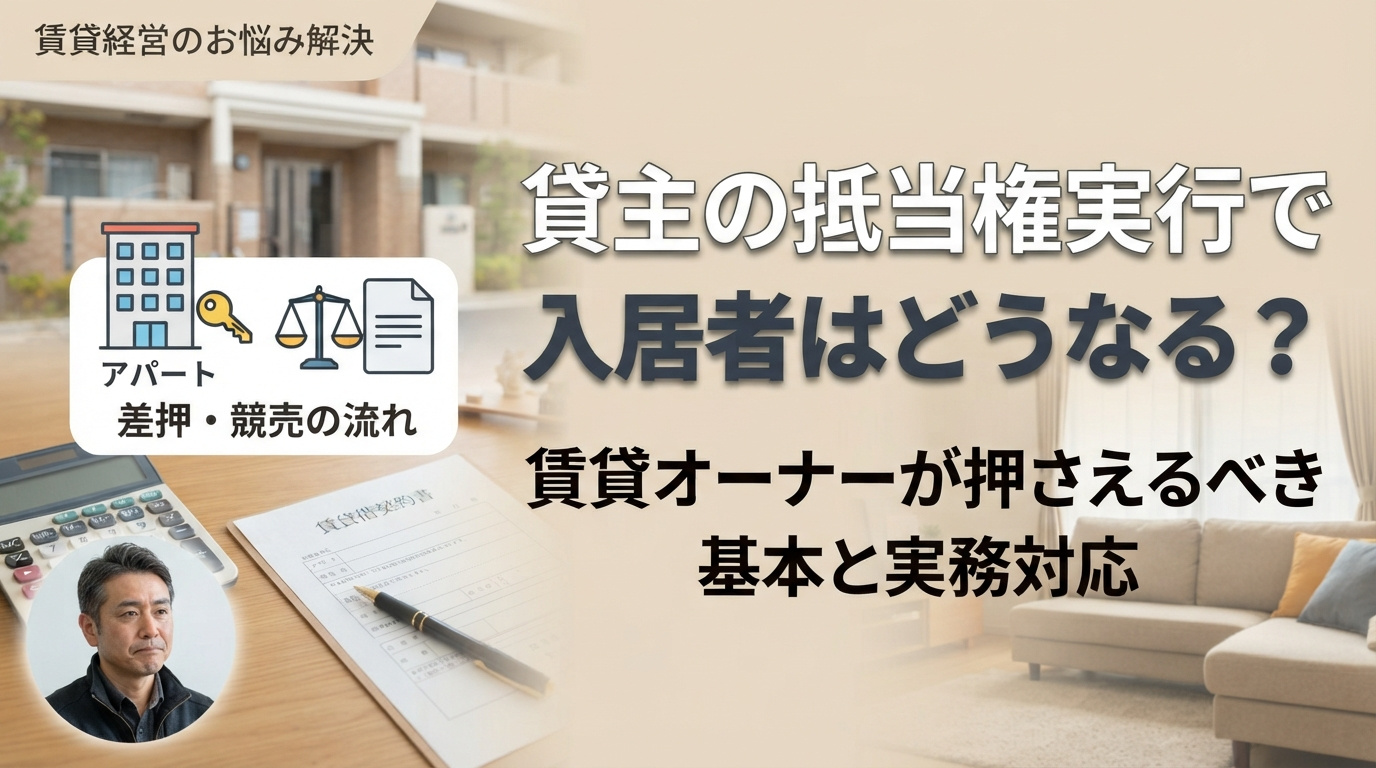 貸主の抵当権実行で入居者はどうなる？賃貸オーナーが押さえるべき基本と実務対応の画像