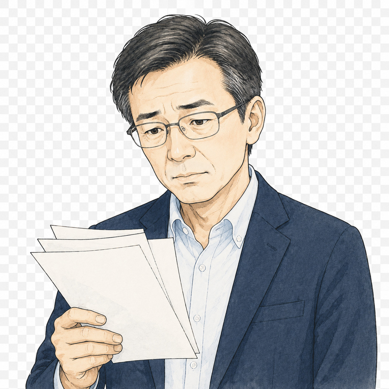 遠方から日進市の実家を相続した50代会社員のご相談者をイメージしたイラスト