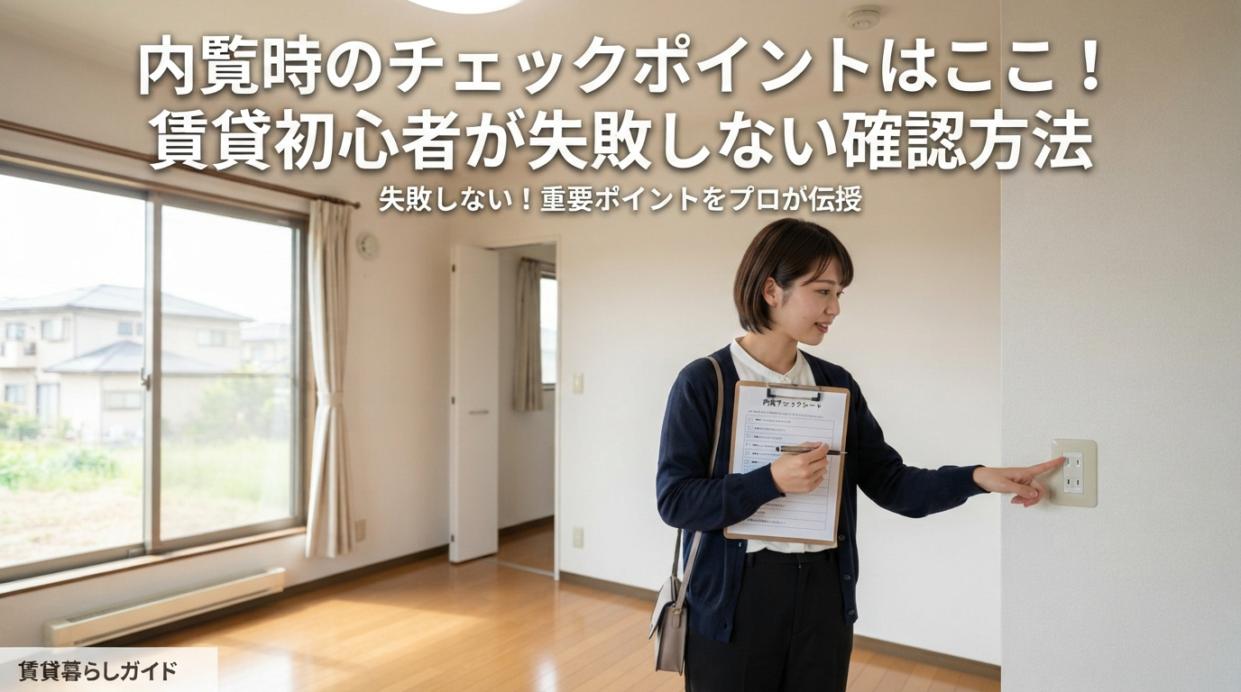 内覧時のチェックポイントはここ！賃貸初心者が失敗しない確認方法の画像