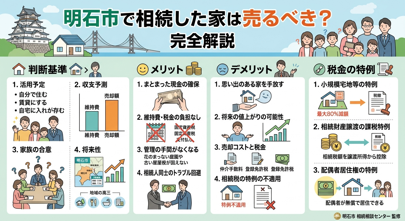 明石市で親の家を相続したら読む記事｜売る・貸す・維持するを徹底比較の画像