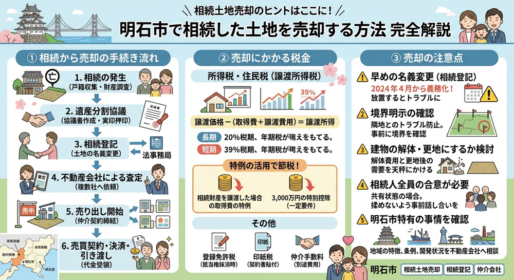 「相続した土地、どう売ればいい？」明石市の土地売却の流れと注意点をプロが解説の画像