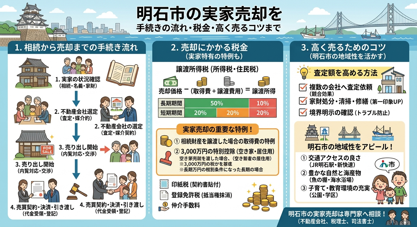 あいある不動産が解説|明石市で相続後すぐ売却する方法・税金・注意点まとめの画像