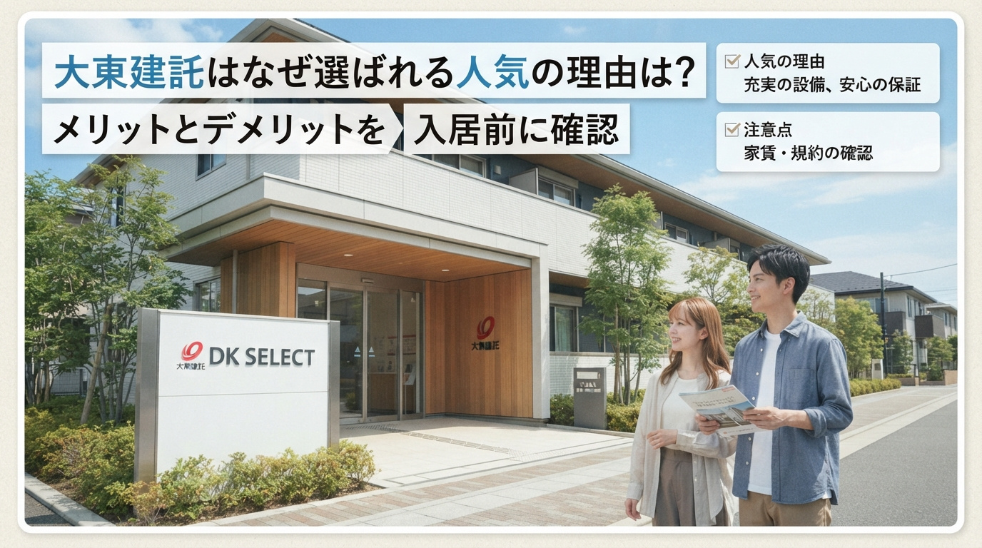 大東建託はなぜ選ばれる人気の理由は？メリットとデメリットを入居前に確認の画像