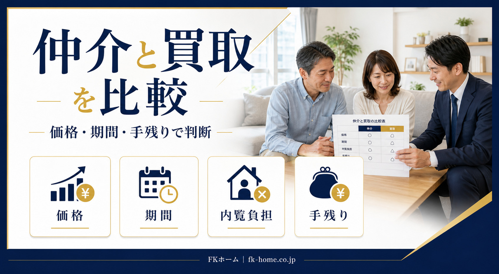 不動産売却で仲介と買取はどちらが良い？価格・期間・手残りで比較する判断ポイントの画像