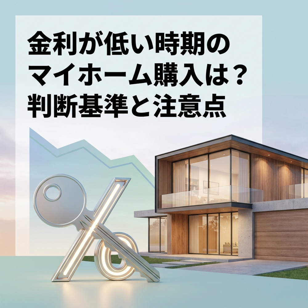 金利が低い時期のマイホーム購入は？購入前に知りたい判断基準と注意点の画像