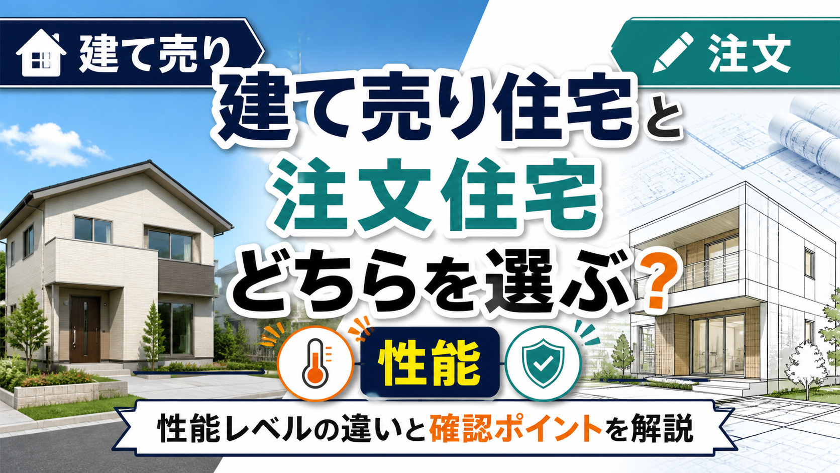 建て売り住宅と注文住宅どちらを選ぶ？性能レベルの違いと確認ポイントを解説の画像