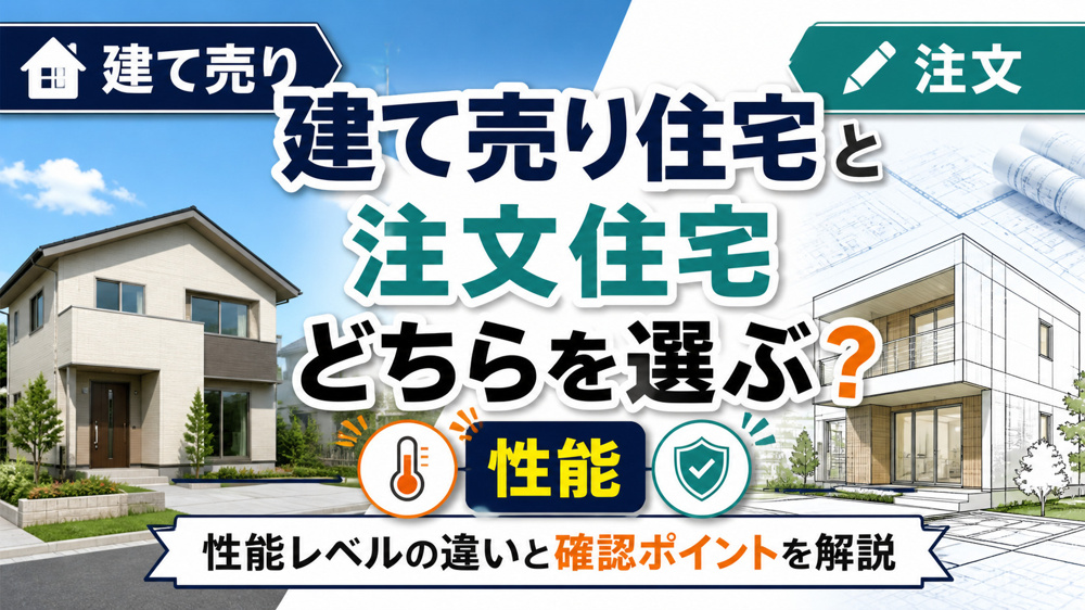 建て売り住宅と注文住宅どちらを選ぶ？性能レベルの違いと確認ポイントを解説の画像