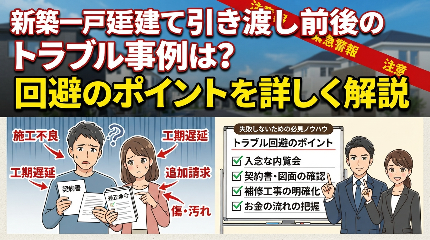 新築一戸建て引き渡し前後のトラブル事例は?回避のポイントを詳しく解説の画像