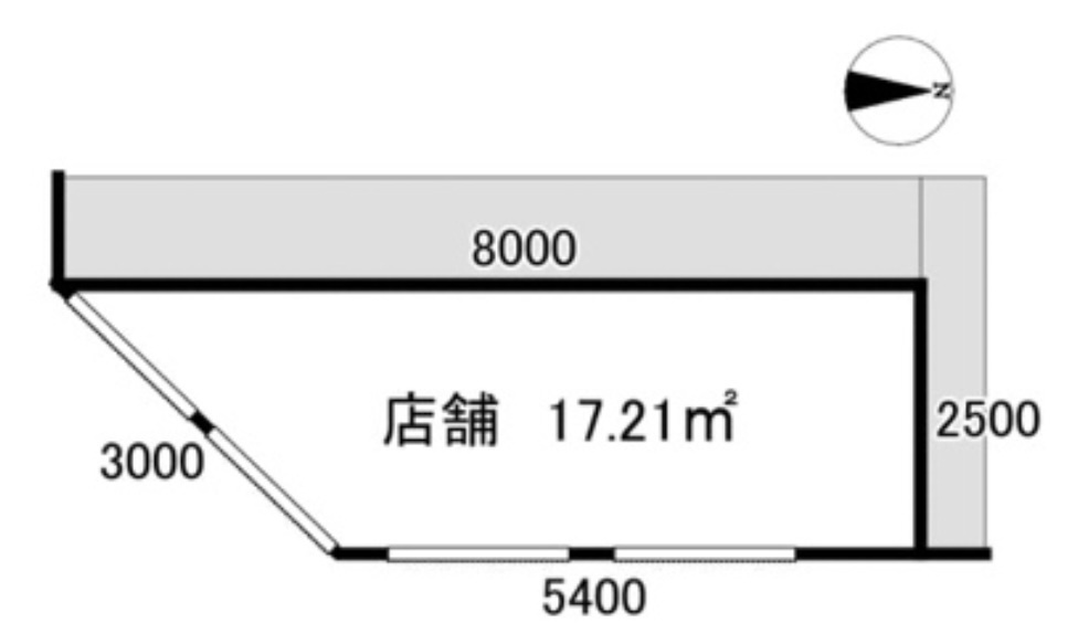 中崎・扇町エリア!角地1階路面店舗!約5.2坪!飲食店可能!の画像