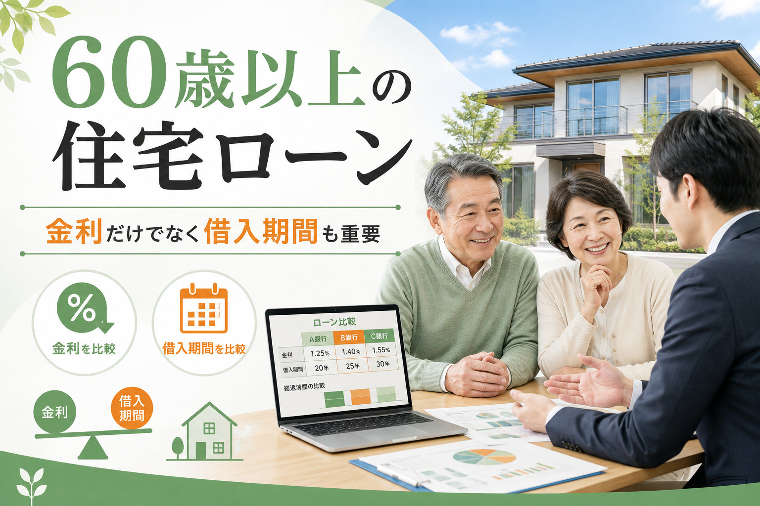 60歳以上の住宅ローンは金利だけで選ばない！借入期間も重要な理由を解説の画像