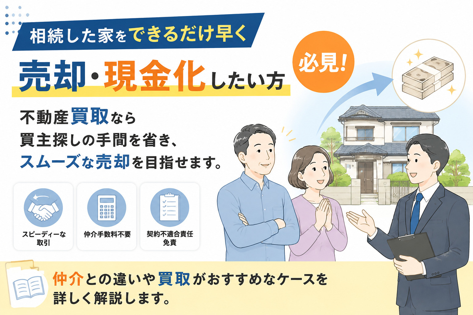 相続した家をすぐ現金化したい！不動産買取なら最短で売却できる？の画像