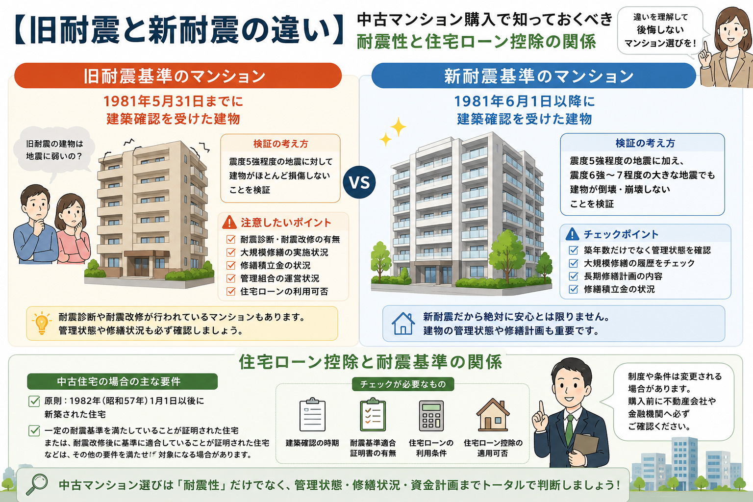 【旧耐震と新耐震の違い】中古マンション購入で知っておくべき耐震性と住宅ローン控除の関係の画像