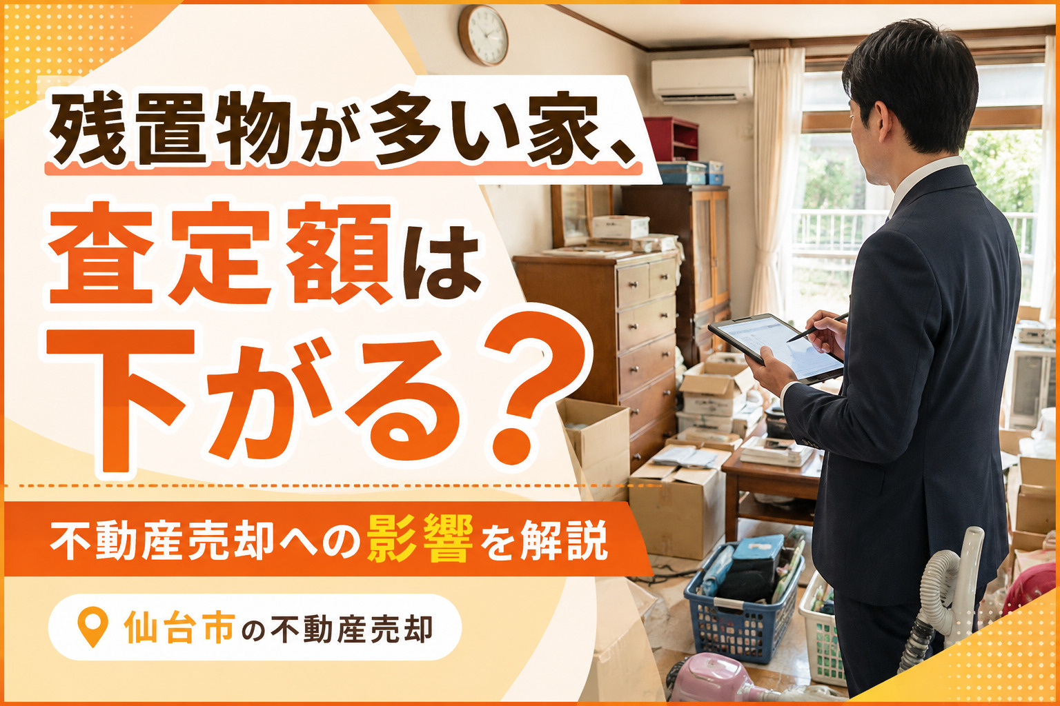 仙台市で残置物が多い家は査定額が下がる?不動産売却への影響を解説の画像