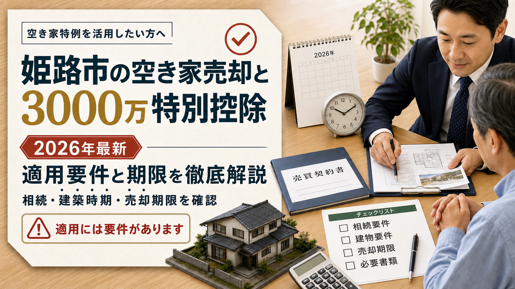 姫路市の空き家売却と3000万特別控除【2026年最新】｜適用要件と期限を徹底解説の画像