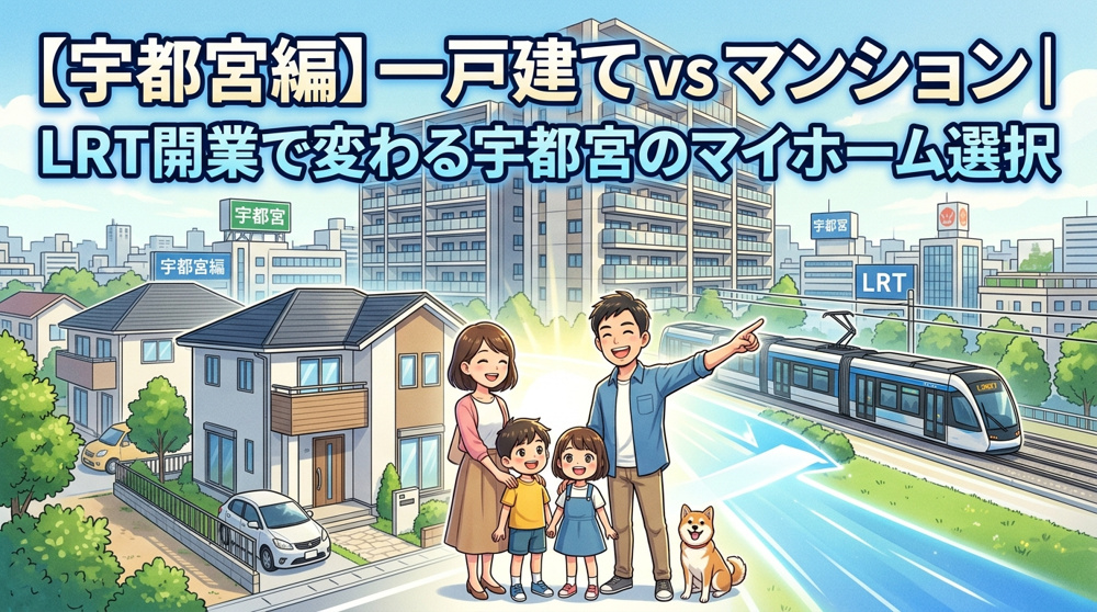 【宇都宮市】一戸建て vs マンション｜LRT開業で進化する住みよさ度No.1都市の「最適解」の画像