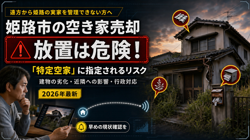 姫路市の空き家売却｜放置は危険！【2026年最新】「特定空家」に指定されるリスクの画像