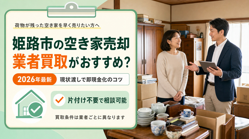 姫路市の空き家売却なら業者買取がおすすめ？【2026年最新】現状渡しで即現金化のコツの画像