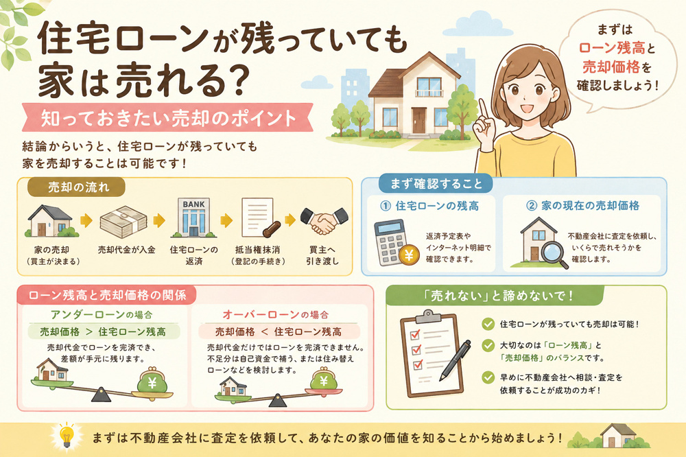 住宅ローンが残っていても売れる？の画像
