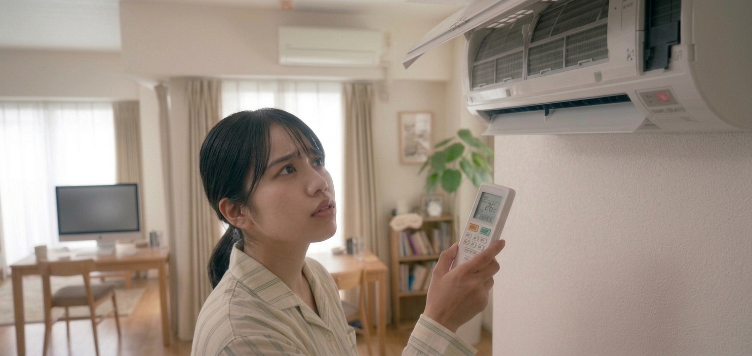 エアコンの不具合？管理会社に連絡する前のチェックリストの画像