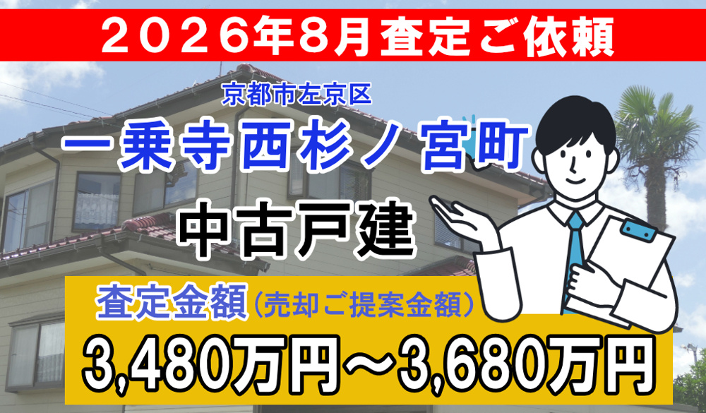 一乗寺西杉ノ宮町の中古戸建の査定ご依頼をいただきました!の画像