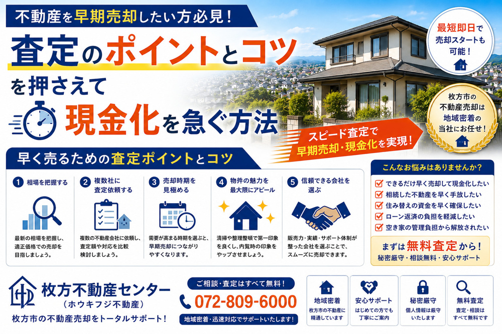 不動産を早期売却したい方必見！査定のポイントとコツを押さえて現金化を急ぐ方法の画像