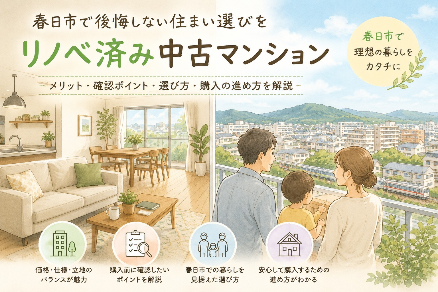 春日市で探すリノベーション済み中古マンション！購入前に知りたいメリットを解説の画像